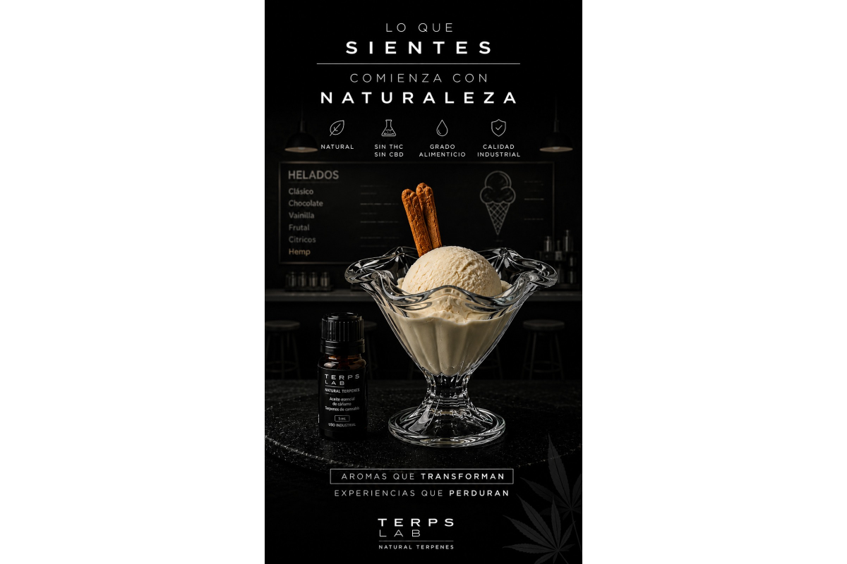 Helado premium con terpenos naturales