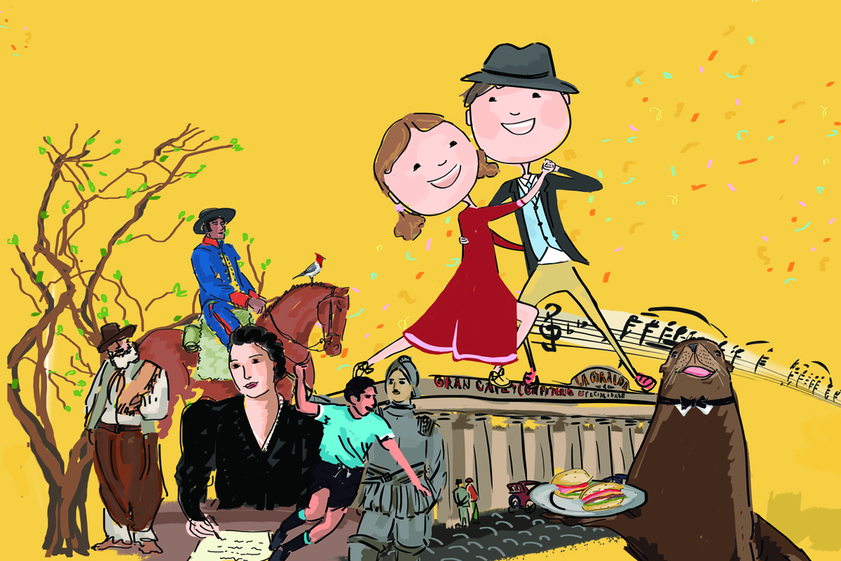 Front cover Polo y Analía viajan al pasado de Uruguay