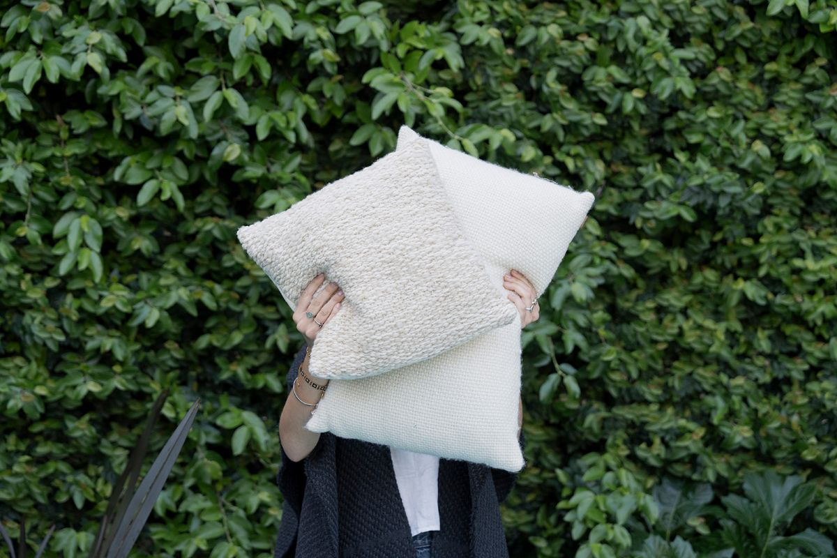Raw wool cushions