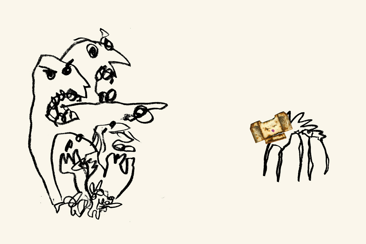 O cão choramingando